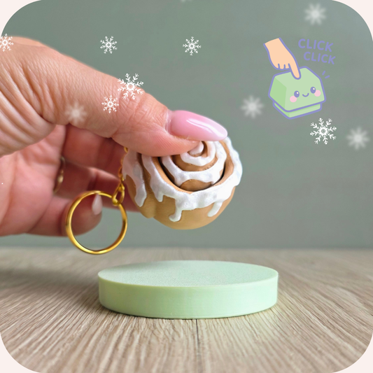 Porte-clés clicker - Cinnamon Roll | Fidget Ohana Dream 🎄