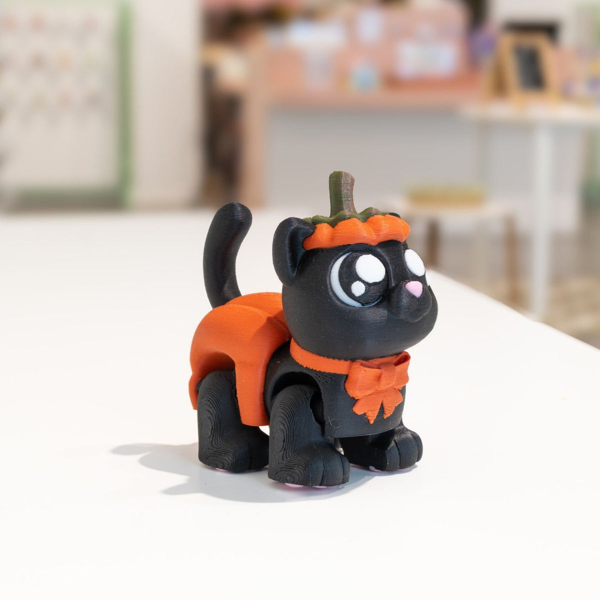 Figurine chat noir citrouille kawaii 3D - Ohana Dream