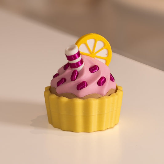 Clicker fidget TDAH cupcake 3D citron kawaii. Fidget imprimé en 3D à Cognac