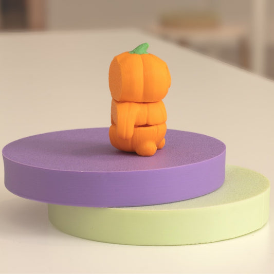 Figurine bonhomme citrouille kawaii 3D, figurine miniature à collectionner fabriquée à Cognac.