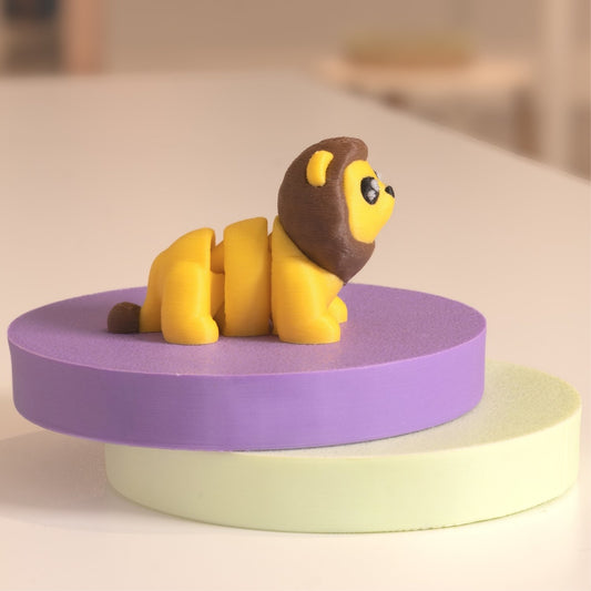 Figurine lion kawaii 3D, figurine miniature à collectionner fabriquée à Cognac.