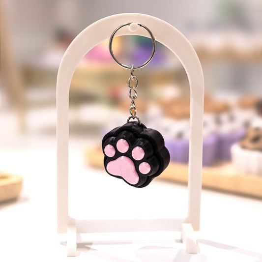 Porte-clé patte de chat noire kawaii clicker fidget anti-stress