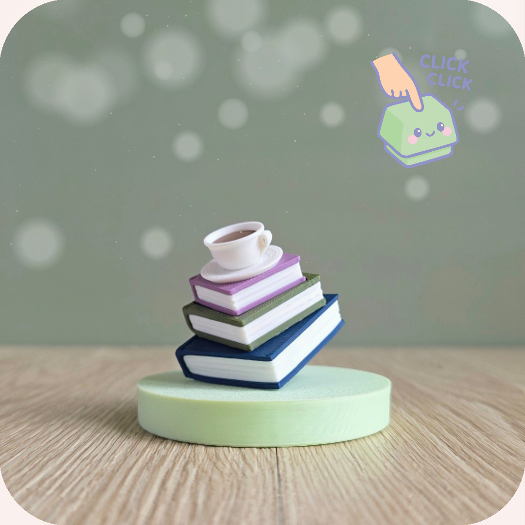 Clicker - Livres & tasse de thé | Fidget Ohana Dream☕️