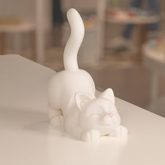 Support pour téléphone chat blanc. Imprimé en 3D