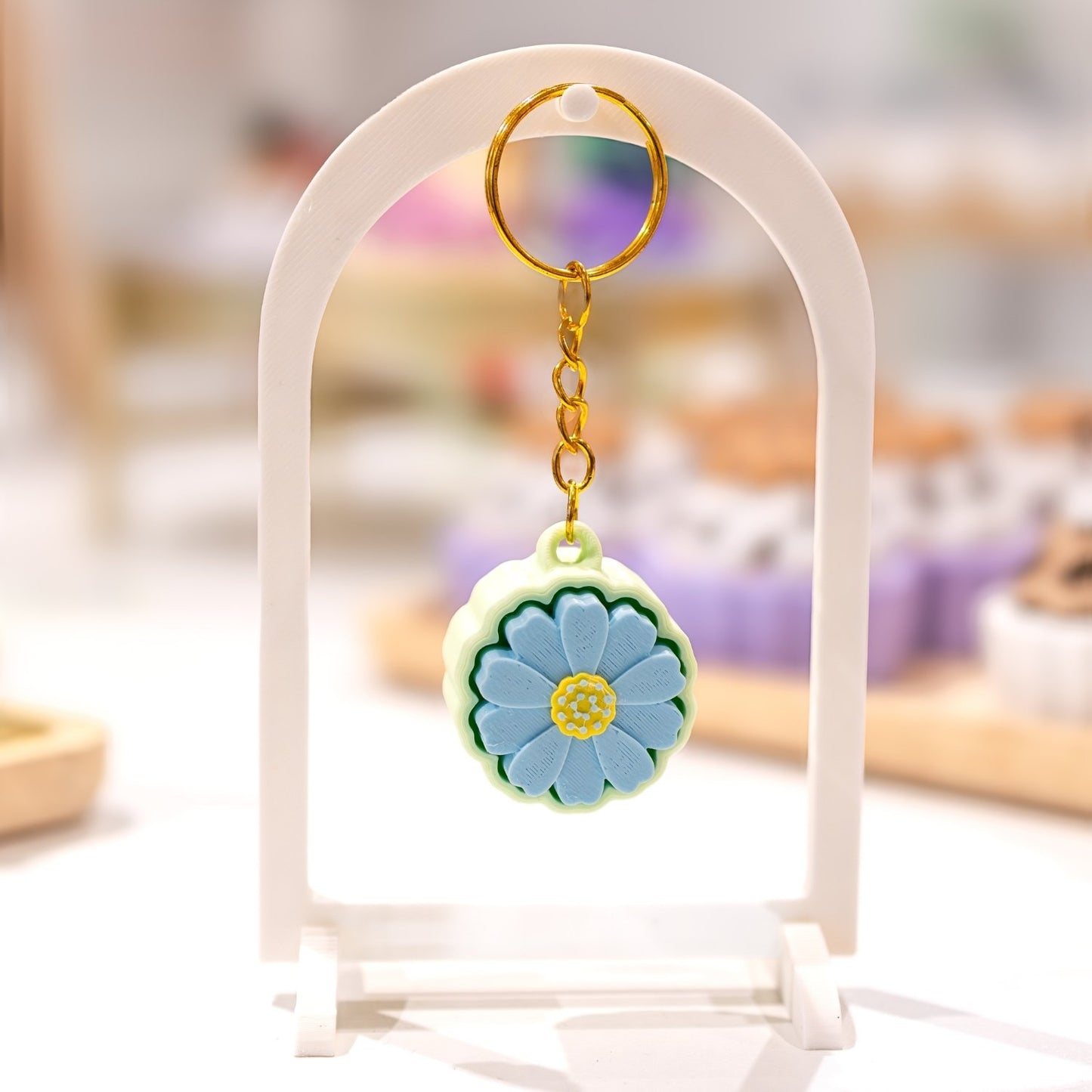 Porte-clé fleur kawaii Ohana Dream clicker fidget anti-stress