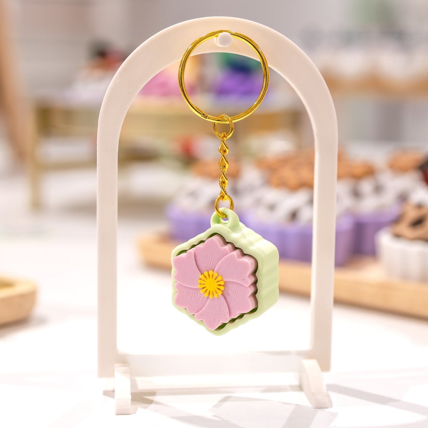 Porte-clé fleur kawaii clicker fidget anti-stress