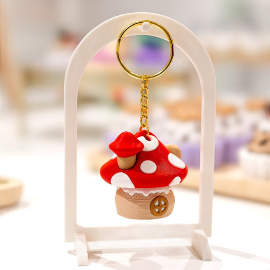Porte-clé maison champignon kawaii clicker fidget anti-stress