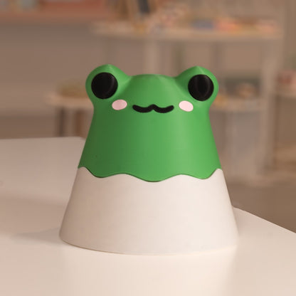 Boîte kawaii 3D de rangement, modèle grenouille verte. 