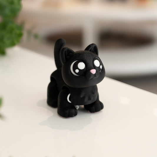 Figurine chat noir 3D kawaii