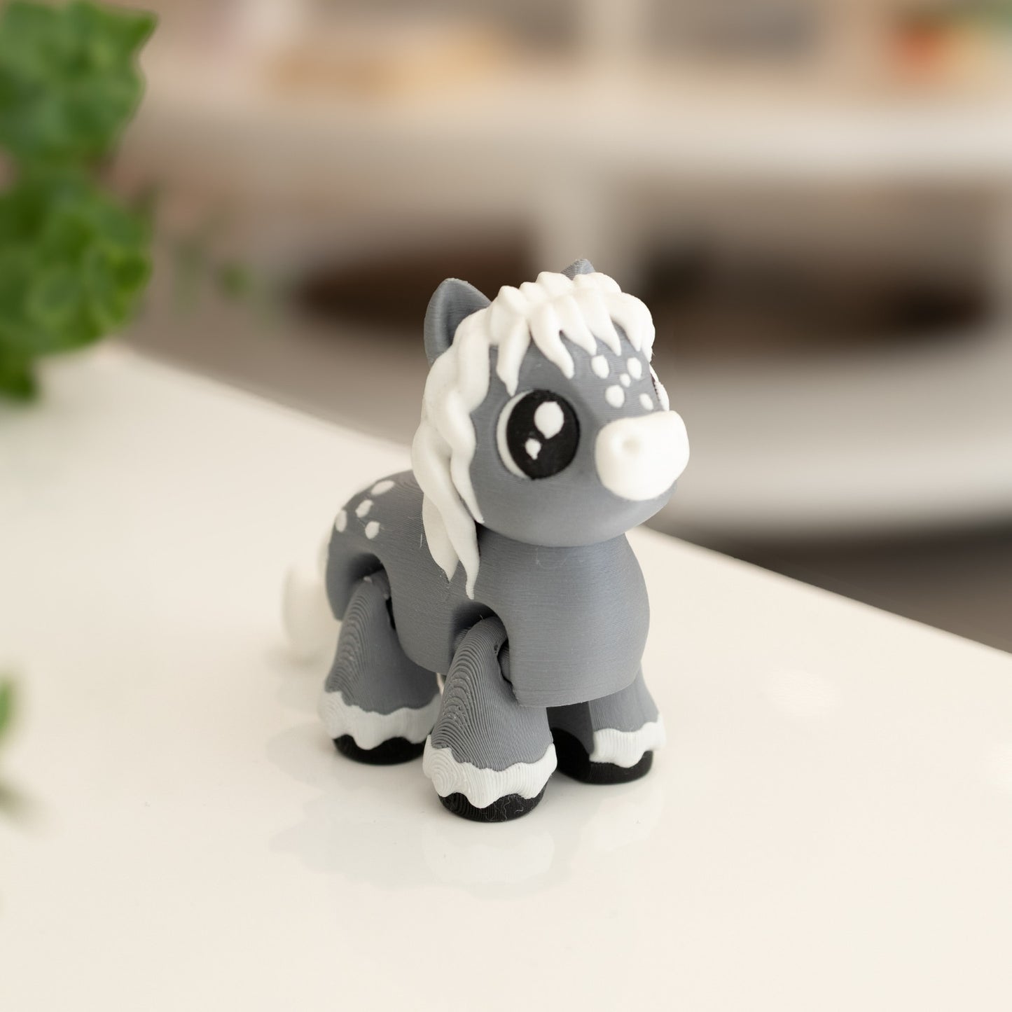 Poney gris kawaii 3D