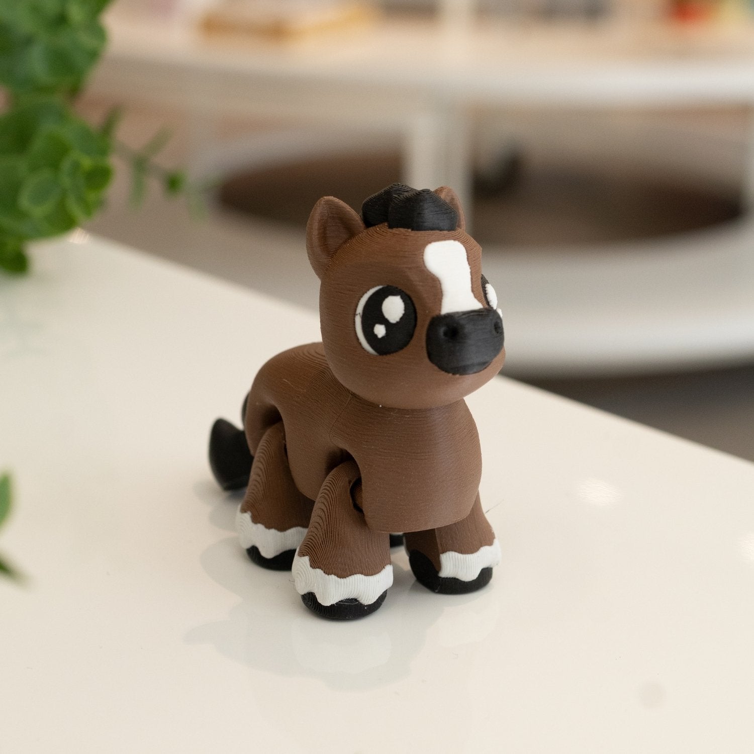 Poney marron kawaii 3D