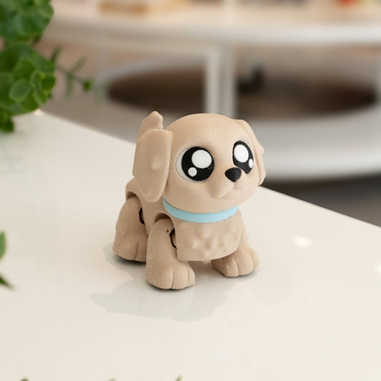 Figurine chien beige kawaii