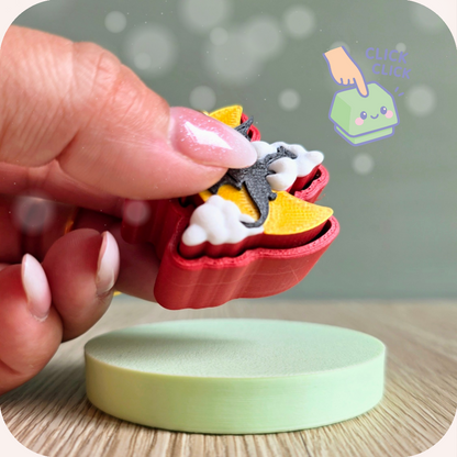 Clicker fidget anti-stress dragon lune. Imprimés en 3D