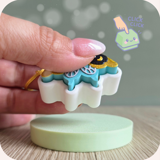 Clicker fidget anti-stress dragon soleil. Imprimés en 3D