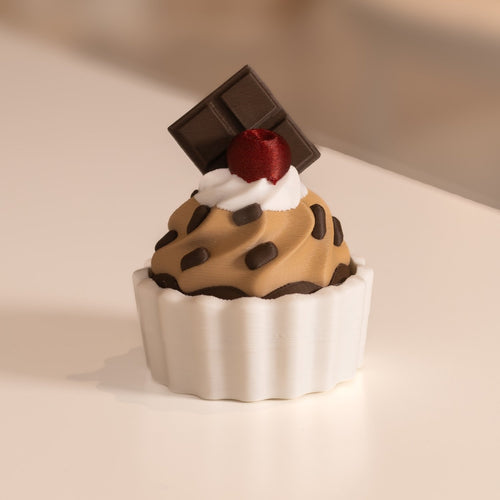 Clicker fidget TDAH cupcake 3D cerise kawaii. Fidget imprimé en 3D à Cognac