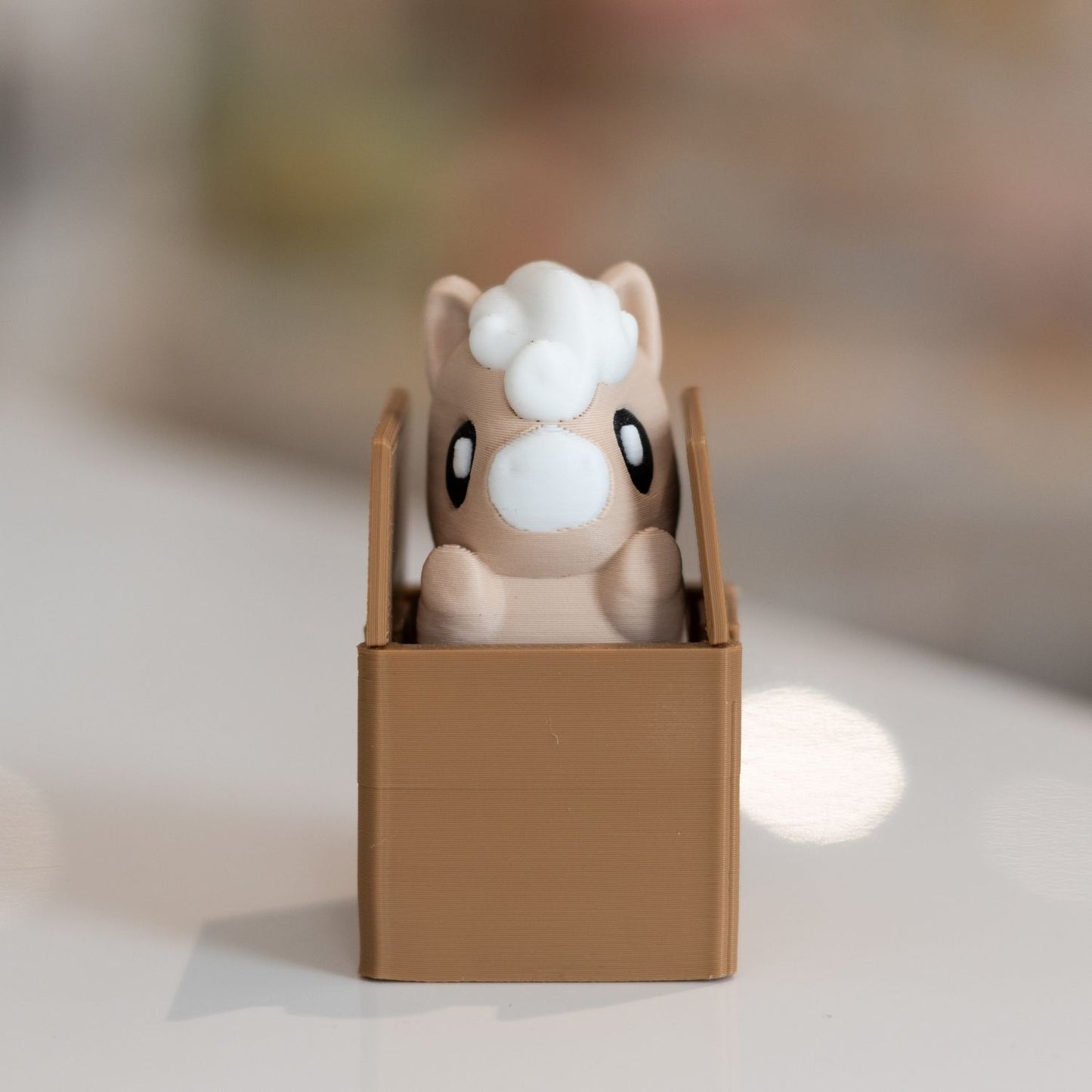 Clicker fidget TDAH cheval dans carton kawaii imprimée en 3D à Cognac