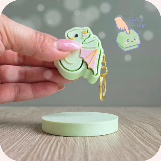 Clicker porte-clé anti-stress, dragon mignon. Imprimé en 3D