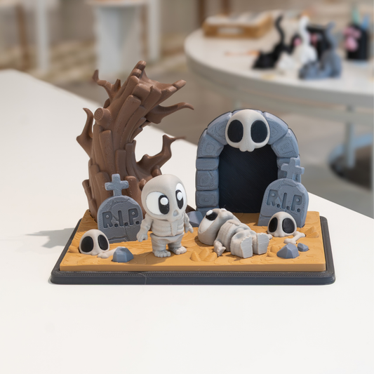 Diorama 3D "Le cimetière" kawaii - Ohana Dream