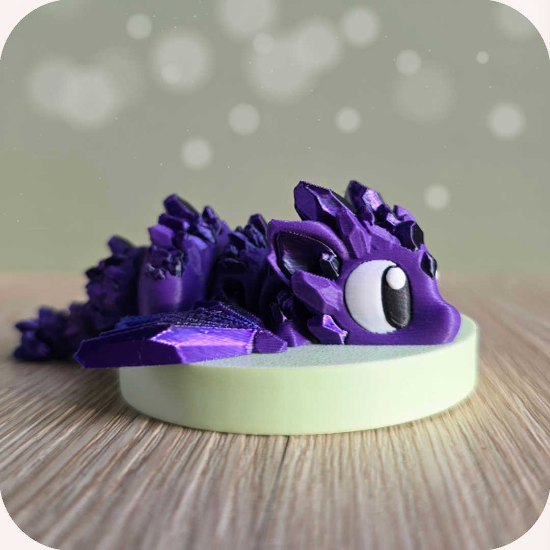 Dragon figurine 3D, figurine articulée cristal imprimée en 3D