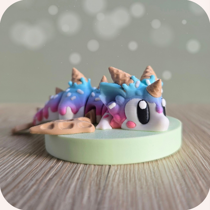 Dragon figurine 3D, figurine articulée cornet de glace imprimée en 3D