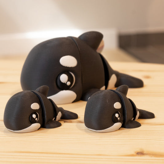Figurines 3D famille orque kawaii
