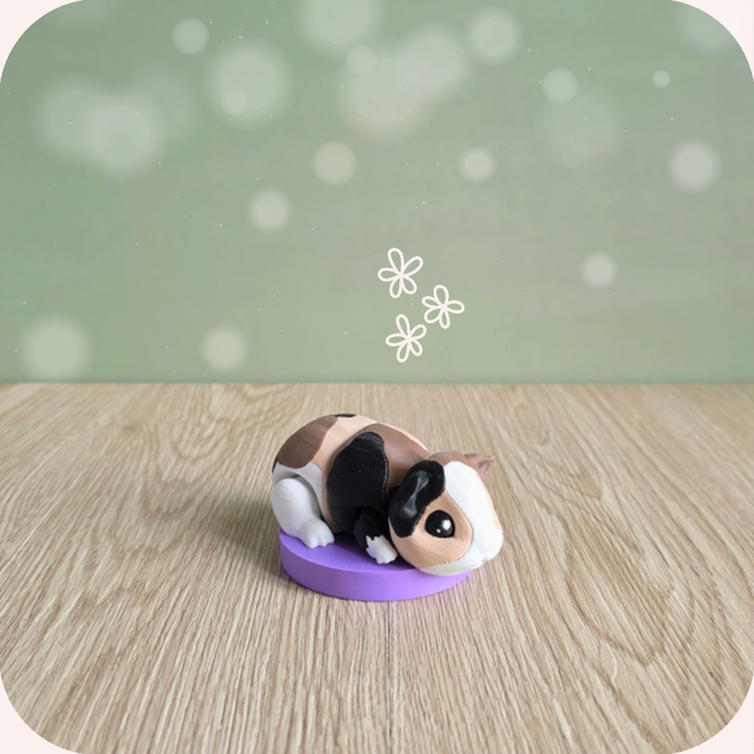 Figurine articulée cochon d'inde kawaii 3D