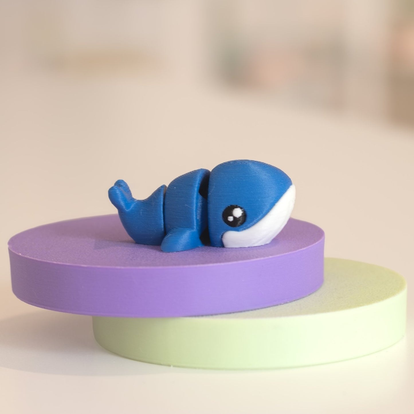 Figurine baleine kawaii 3D, figurine miniature à collectionner fabriquée à Cognac. 
