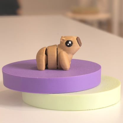 Figurine capybara kawaii 3D, figurine miniature à collectionner fabriquée à Cognac. 