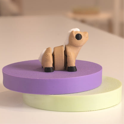 Figurine cheval kawaii 3D, figurine miniature à collectionner fabriquée à Cognac. 