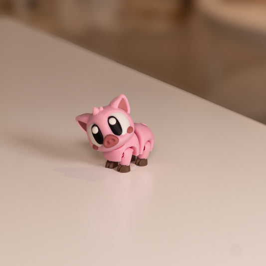 Figurine pour diorama 3D, cochon kawaii imprimé à Cognac