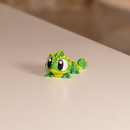Figurine pour diorama 3D, caméléon kawaii imprimé à Cognac