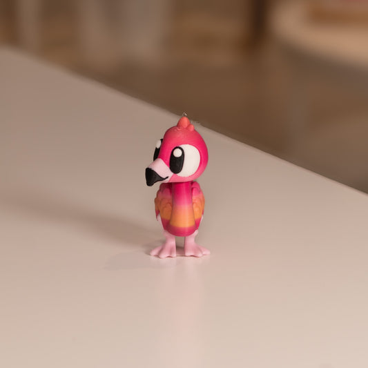 Figurine pour diorama 3D, flamand rose kawaii imprimé à Cognac