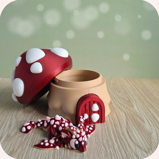 Figurine dragon et son champignon 3D