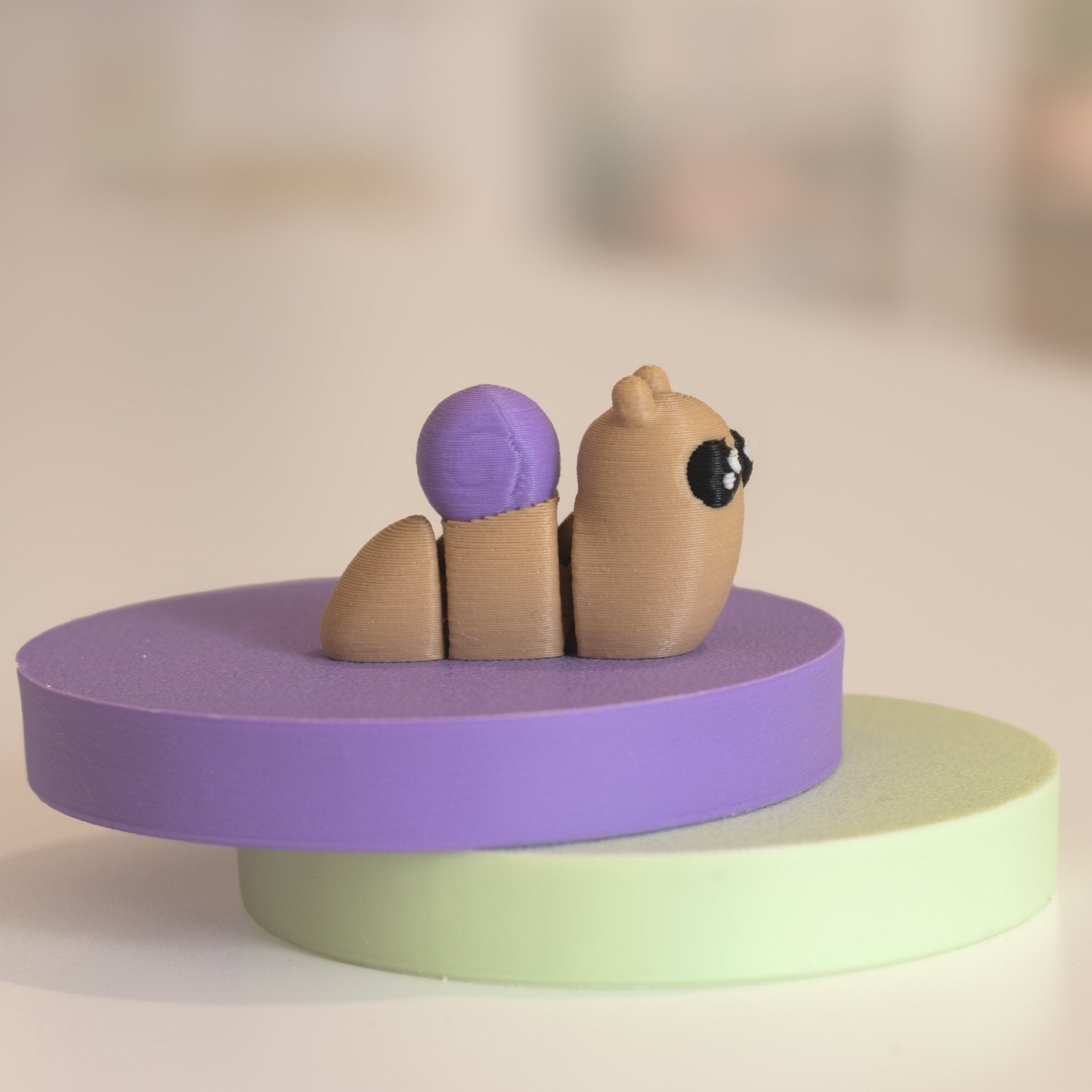 Figurine escargot kawaii 3D, figurine miniature à collectionner fabriquée à Cognac. 