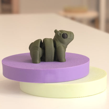 Figurine hippopotame kawaii 3D, figurine miniature à collectionner fabriquée à Cognac. 