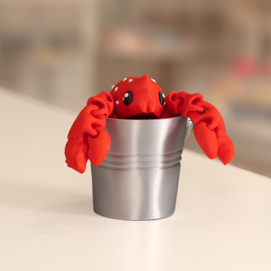 Figurine homard kawaii. Figurine articulée imprimée en 3D à Cognac. 