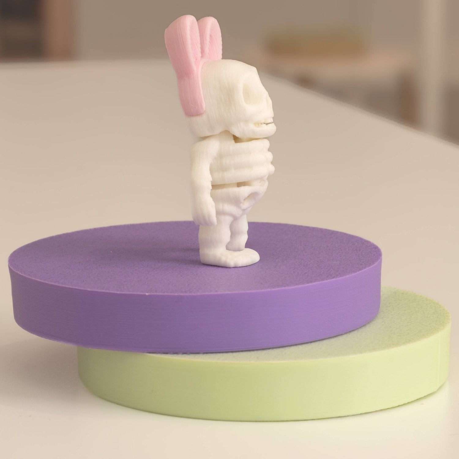 Figurine lapin squelette kawaii 3D