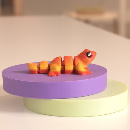 Figurine lézard kawaii 3D, figurine miniature à collectionner fabriquée à Cognac. 