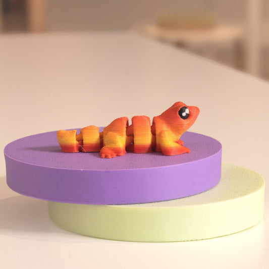 Figurine lézard kawaii 3D, figurine miniature à collectionner fabriquée à Cognac. 