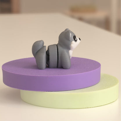 Figurine loup kawaii 3D, figurine miniature à collectionner fabriquée à Cognac. 