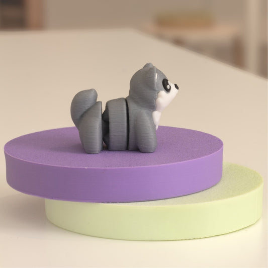Figurine loup kawaii 3D, figurine miniature à collectionner fabriquée à Cognac. 
