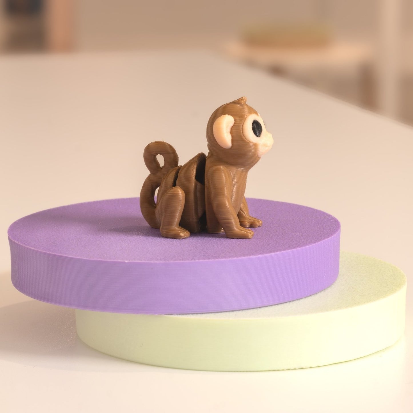 Figurine ouistiti kawaii 3D, figurine miniature à collectionner fabriquée à Cognac. 