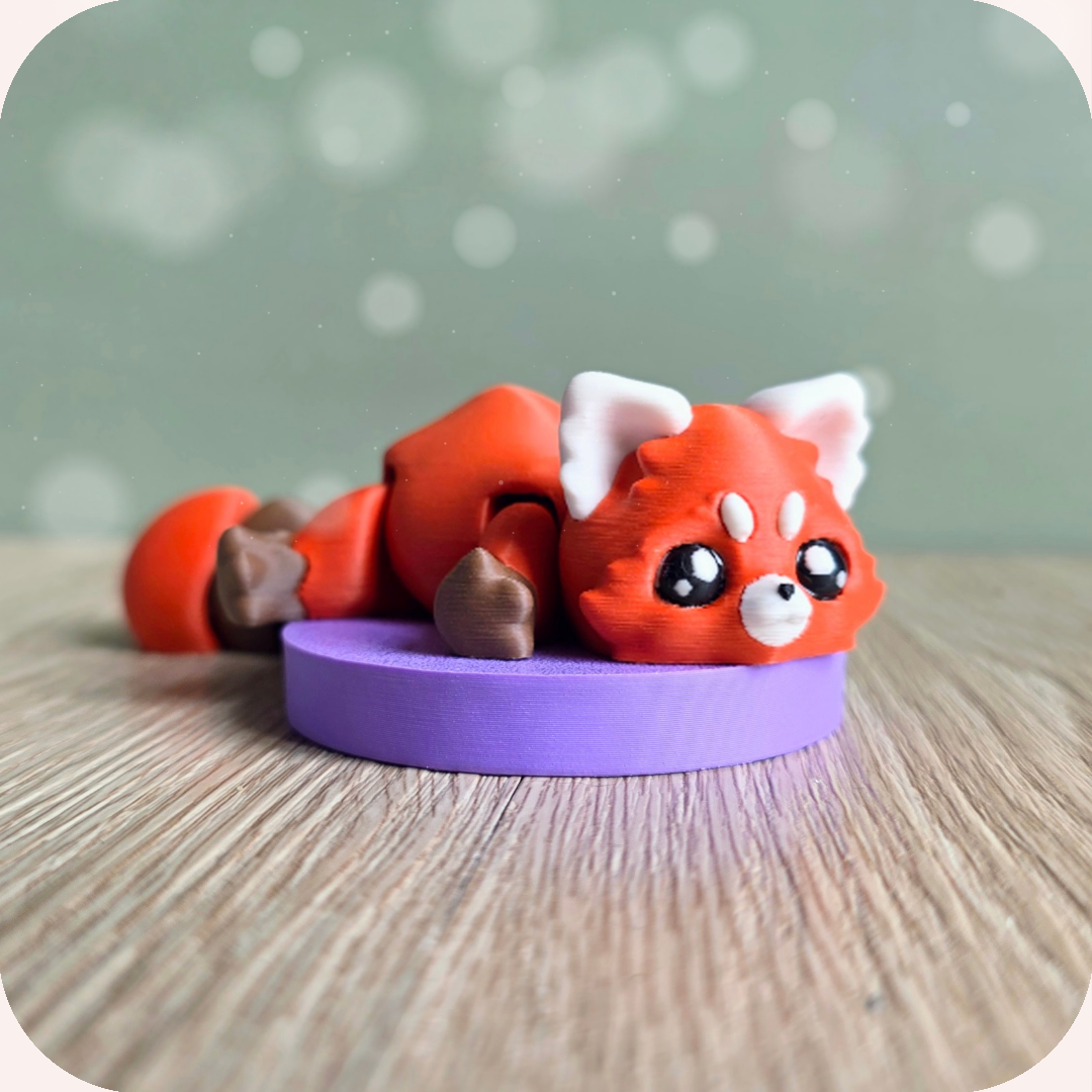 Figurine articulée 3D de panda roux kawaii