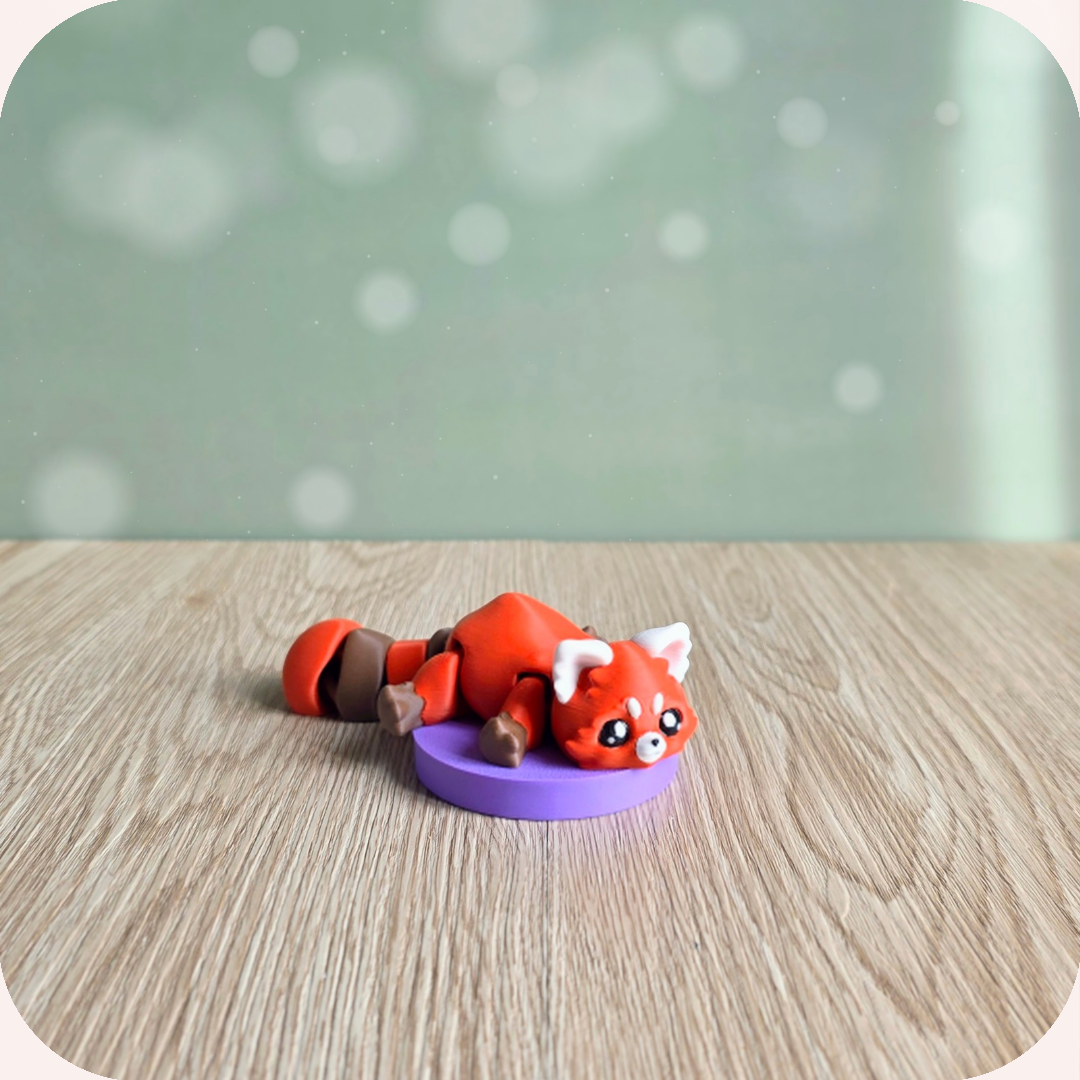 Figurine articulée de panda roux kawaii, imprimé en 3D à Cognac