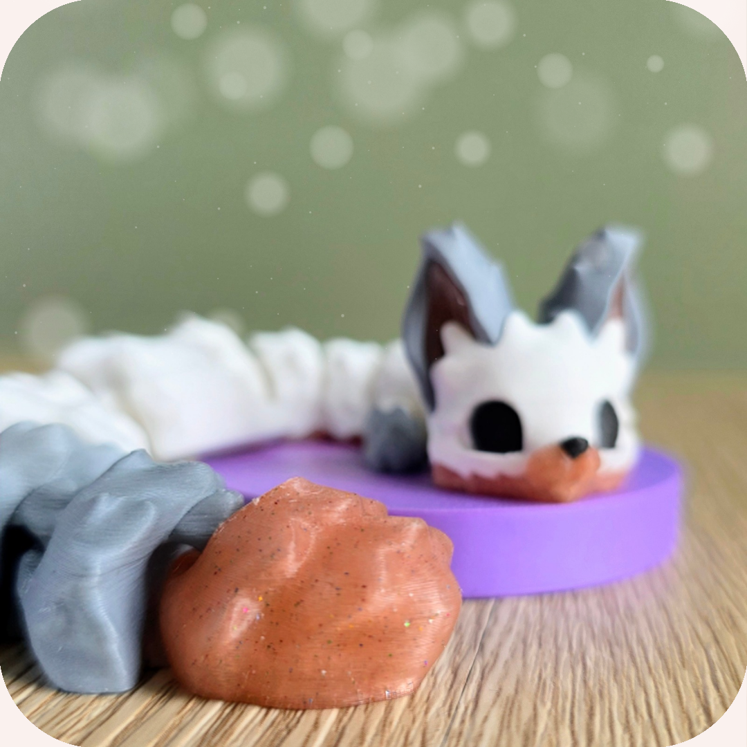 Figurine 3D renard kawaii, foxies snow