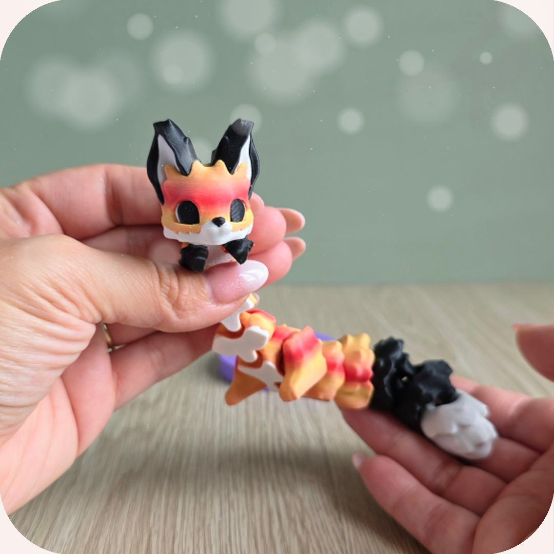 Figurine 3D renard kawaii roux, imprimé en 3D à Cognac