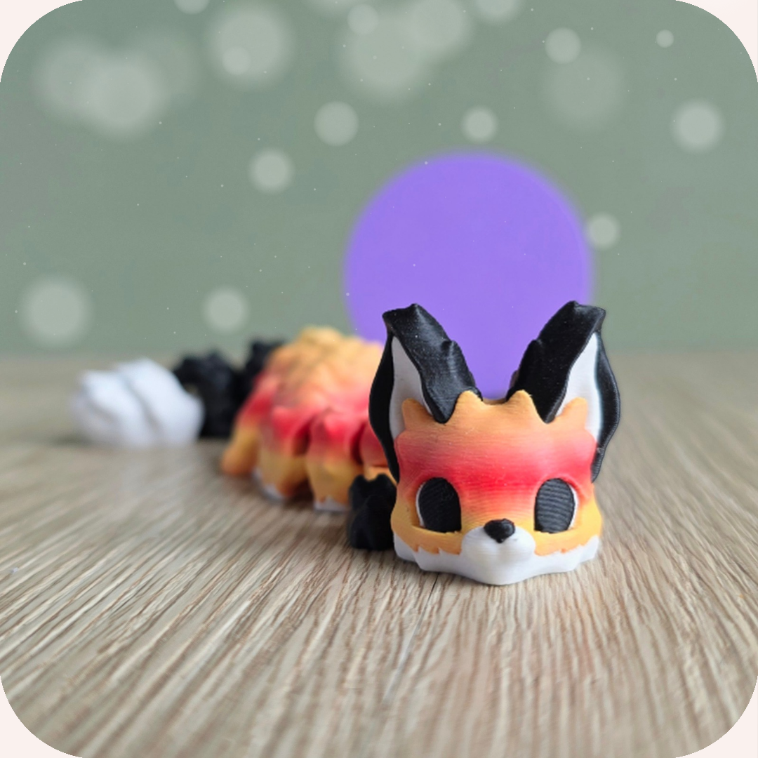 Figurine 3D renard kawaii, foxies flam