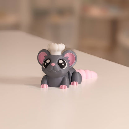 Figurine Souris cuisinière kawaii 3D