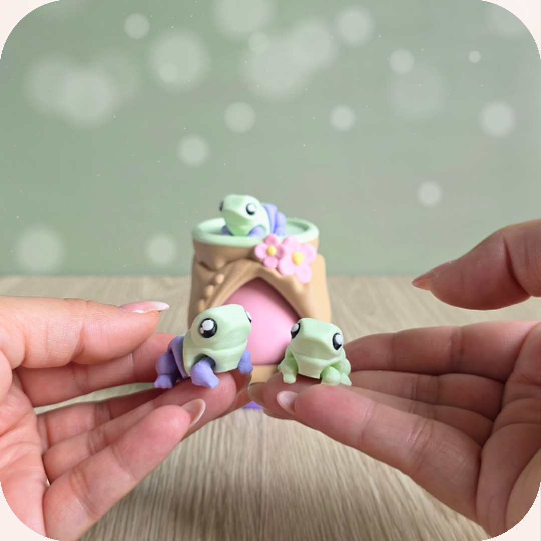 Figurines kawaii grenouille 3D