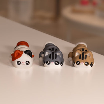 Figurines chats mignons kawaii 3D. Figurine articulée imprimée à Cognac.